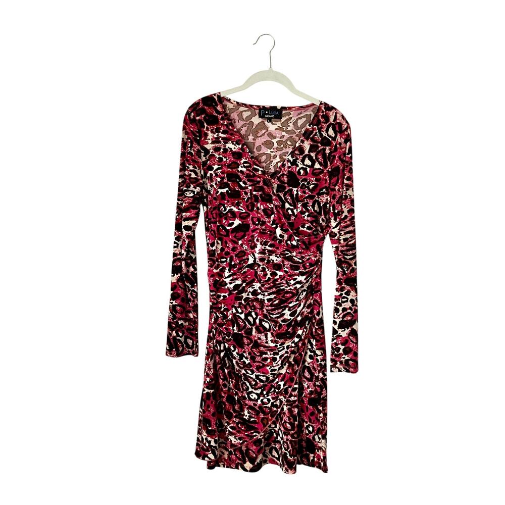 P · Luca Milano Hot Pink Leopard Midi Dress: 90s, Y2K
